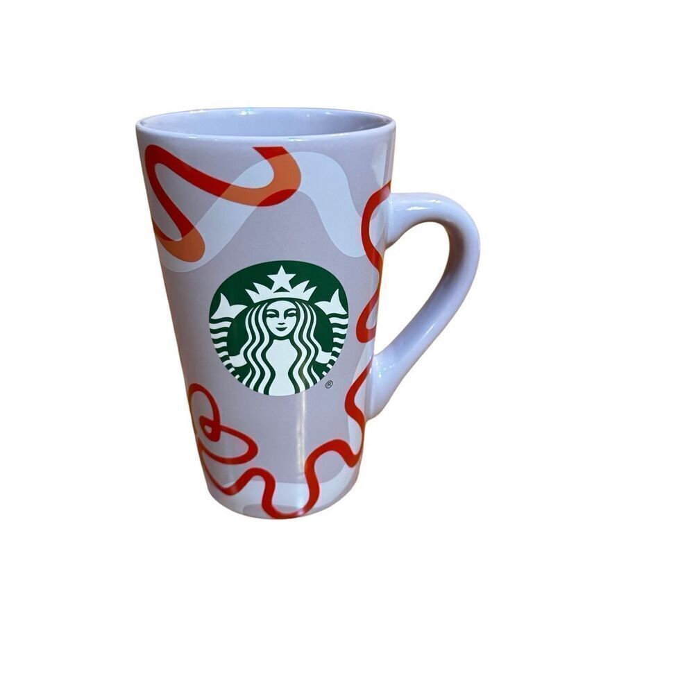 Starbucks 2023 The Purple Ribbon Mug Lilac Red Ribbon 6" Coffee Latte Mugs Cup 1